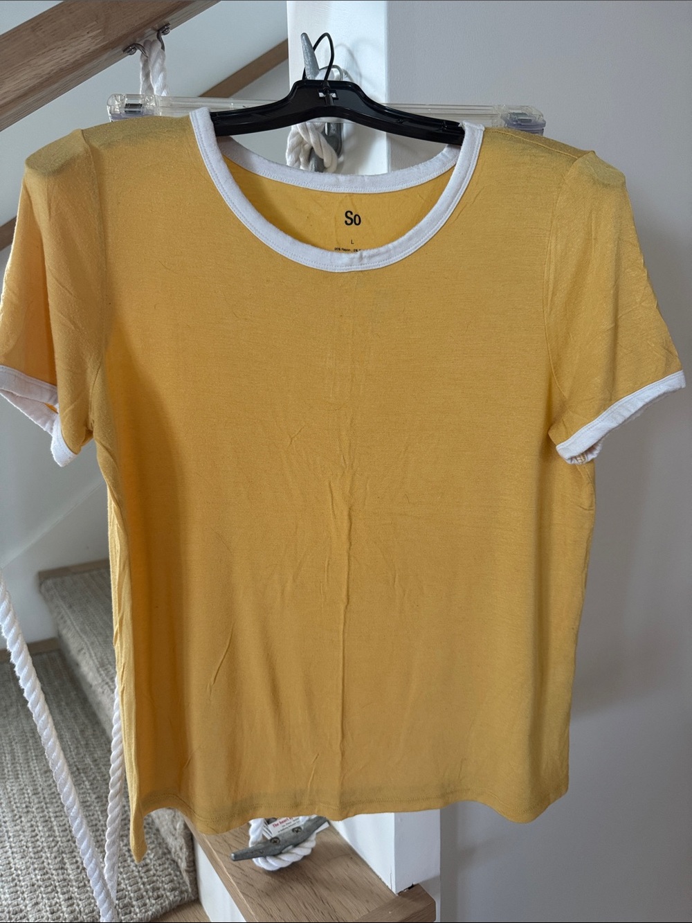 SO Yellow Tee with White Trim